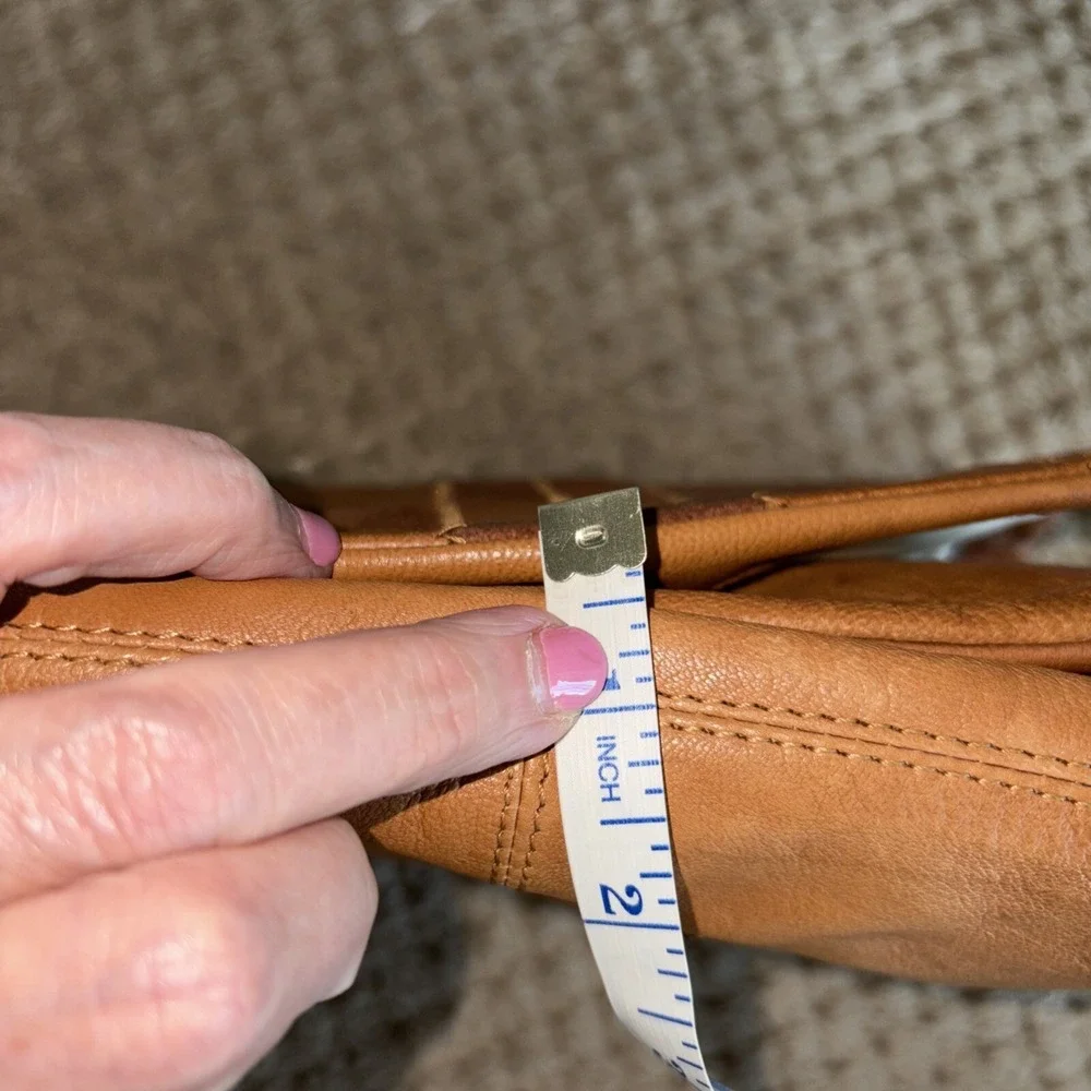 Lucky Brand Patchwork Tan Leather Convertible Crossbody Hippy Boho 90's